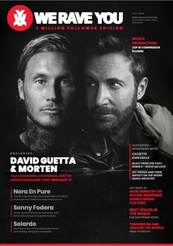 We Rave You, July 2020: David Guetta and MORTEN on the cover